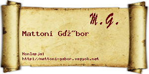 Mattoni Gábor névjegykártya